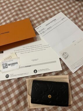 Louis Vuitton Black Embossed Monogram 6 key holder